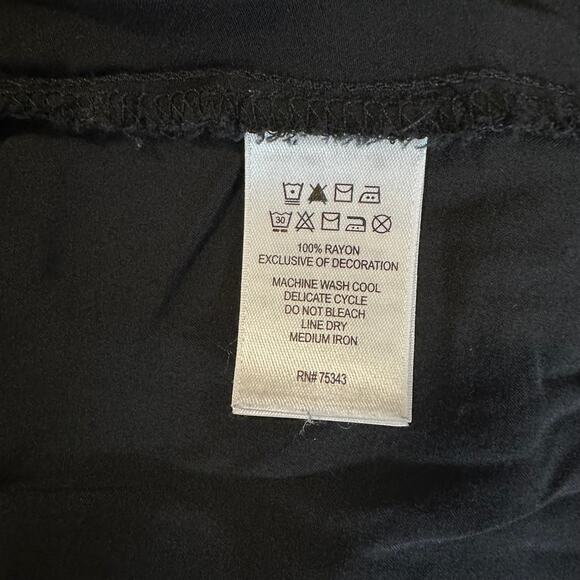 Artisan NY Black Maxi Dress M Split Neck Sleeveless Boho Chic - Picture 6 of 7